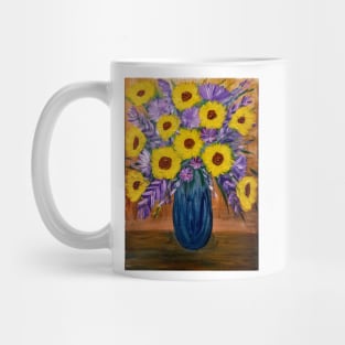 Sunflowers and mixed purple and pink flower Mug